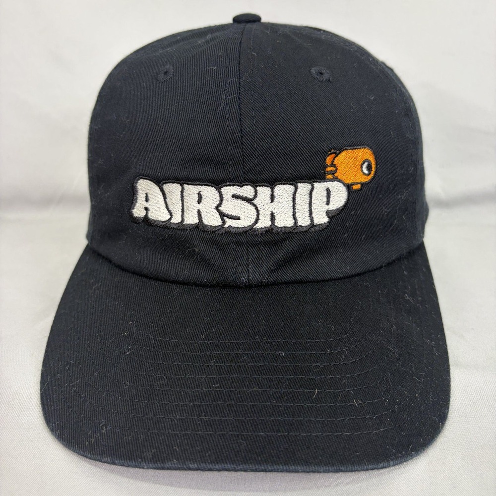 Airship Hat Embroidered Baseball Cap Mens OSFM Black Adjustable Strapback